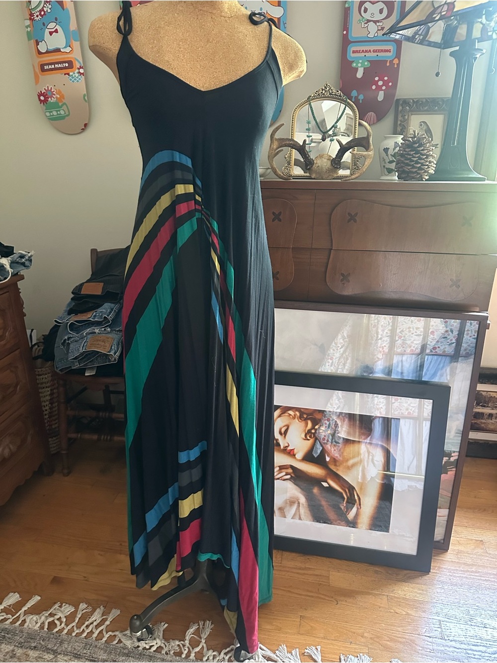 French connection Y2K long maxi flowing dress 2 like new